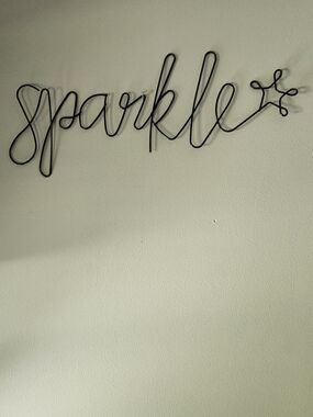 NEW Black Metal Word Wall Art Sign Indoor or Outdoor Sparkle Phrase Accent Decor
